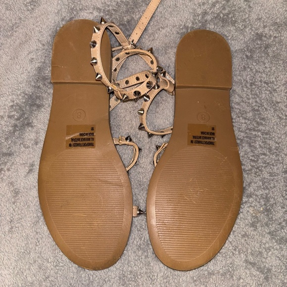 Steve Madden Women's Tan Studded Sandals - Picture 6 of 8